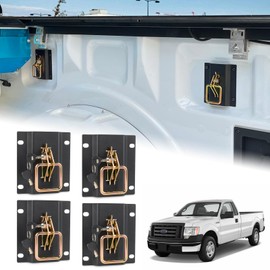 MAIKER OFF ROAD 4Pcs F150 Truck Bed Tie Down Anchor with Anti-Theft Lock Boxlink Cleats Tie Down Bracket Plates for Ford 2015-2023 F150 F250 F350 & Raptor Accessories Replace