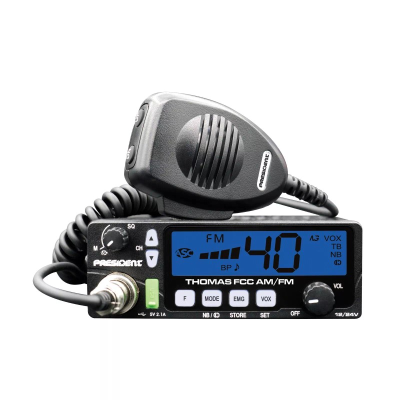 PRESIDENT THOMAS 40 Channel AM/FM Radio w/ 7 Color Display,