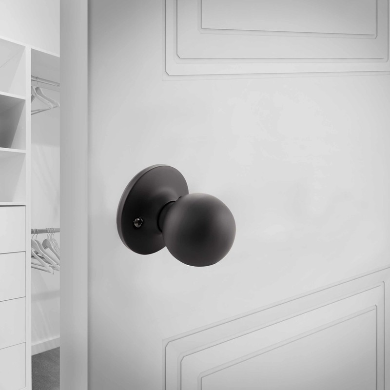 Design House Ball Dummy Door Knob in Matte Black
