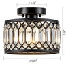 Zlepmlla Crystal Ceiling Light, Black Flush Mount Ceiling Light Fixture,