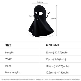 Neck Gaiter Face Mask Sun Protection Balaclava Bandanas Full Face Scarf Covering UPF50+ Sunscreen Mask With Ear Loops Black
