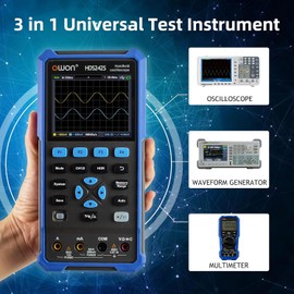 OWON HDS242S oscilloscope 3 in 1 40MHz Professional Handheld PC oscilloscope, 20000 Counts Digital multimeter 3.5 inch LCD Display Universal Test Instrument (oscilloscope+multimeter+Generator)