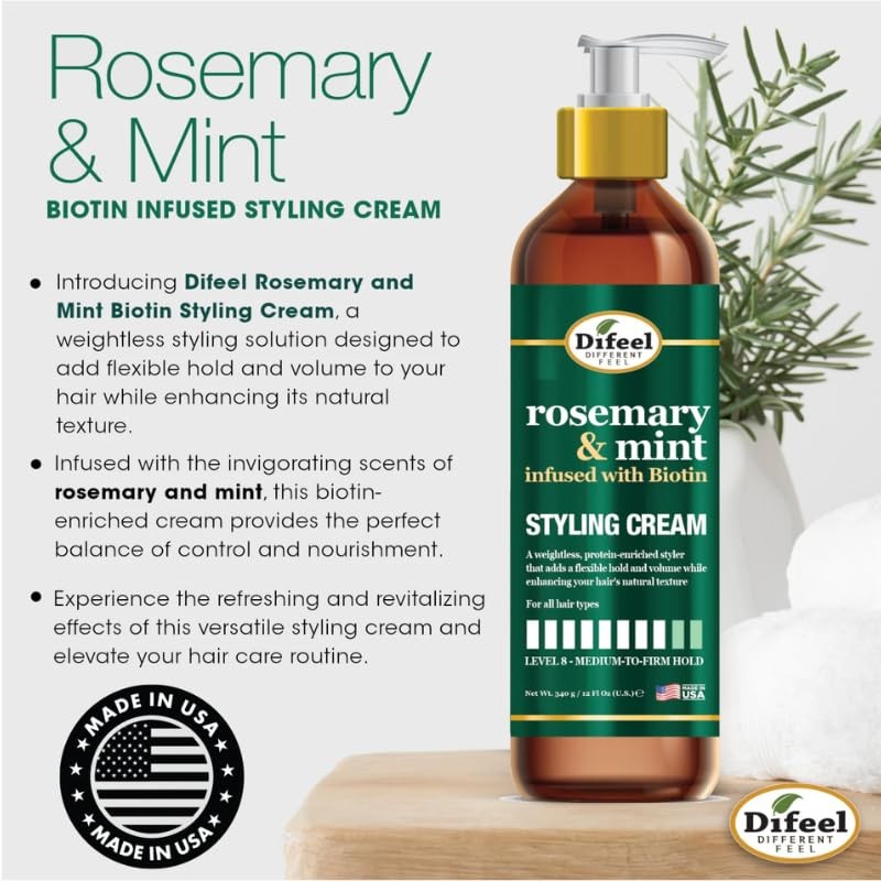 Difeel Rosemary & Mint Crema Para Peinar Con Biotina
