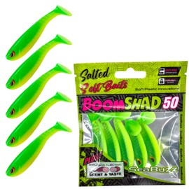 SEABUZZ Rubber Fish Fishing Lure Set 5 Pieces x 50 mm - Rubber Bait for Catfish and Zander & Pike - Trout & Perch Artificial Bait - Predator Fish Fishing Set - Freshwater and Saltwater Fishing