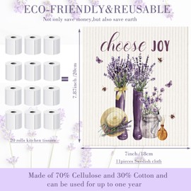 6 Pcs Swedish Kitchen Dish Cloths Kitchen Towels Reusable Sponge Cleaning Cloths Wipes Absorbent Dish Cloth Quick Drying Washable Decorative Tea Towels No Odor Bar Hand Towel (Lavender)