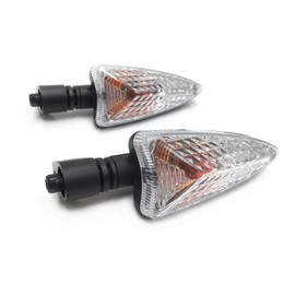 SPNUVR 2Pcs Motorcycle Turn Signal Light Front Or Rear Indicator Compatible With Triumph Tiger 800/XC Tiger 1050 Daytona 675/R 2009-2018 (Long handle and Clear)