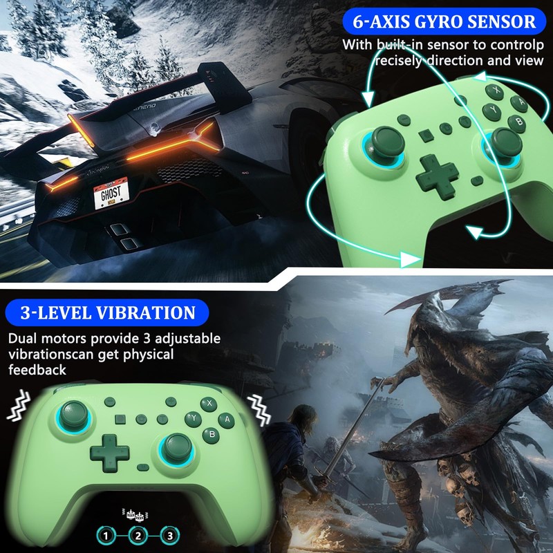 SZYUYU Switch Controller for Switch 2,Switch Pro Controller for Switch/OLED/Lite/PC