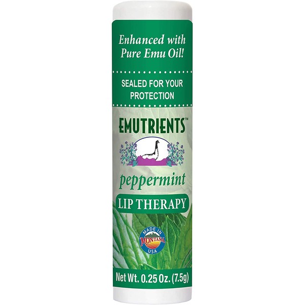 Montana Emu Ranch Natural Lip Balm 0.25 Ounce - Peppermint - Long Lasting Lip Therapy with Emu Oil