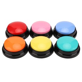 PUSOKEI Pack of 6 Voice Recording Buttons, Dog Buttons for Communication with Pet Training Buzzer, 30 Seconds and Playback, Writeable Sound Buttons for the