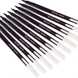 Single Colour Fibre Felt Tip Pens, Fine Tip, BLACK, Pack of 10, VAI-ECO School Multipack, Colouring Pens for School Office Home Parties, iVAIDEX Black Ball Pen