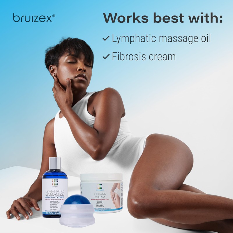 Bruizex Arnica Coconut Lymphatic Massage Oil & Fibro Roller Lymphatic