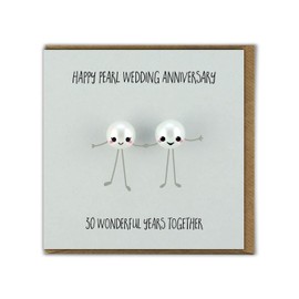 Bold & Bright - Cute Anniversary Card - 'Pearl Wedding Anniversary' - Special Couple - 30 Years - Funny Novelty Humour - Pearl Anniversary Card - For Mum Dad Husband Wife Friends Family
