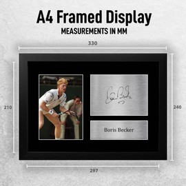 HWC Trading FR A4 Boris Becker Gifts Printed Signed Autograph Photo for Fans of Tennis Memorabilia - A4 Framed