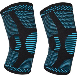 VIP Knee Pads Knee Support for Women/Men, 2 Pack Knee Brace Compression Sleeve Support Arthritis, Joint Pain Ligament Injury Meniscus Tear ACL Volleyball Sports, Black/Blue, Small