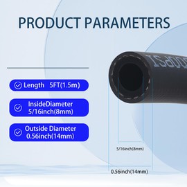 FUEL LINE HOSE SAE J30R7 W.P 20BAR 300PSI (5/16 5FT)