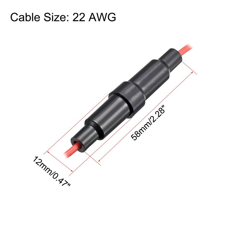 sourcing map Inline Screw Type Fuse Holder 22 Gauge AWG