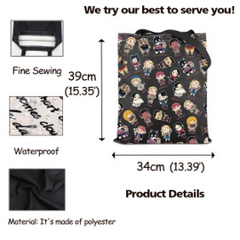 MNIGIU D Meshi Characters Tote Bag Anime Lover Gift D Foodie Shoulder Bag Dunmesh Gift, Foodie Handbag, Large