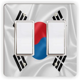 Korea, South Flag -Light Switch Plate Cover - Double GFI Double Rocker - Two Gang Switch Plate Cover Switch Plate Cover