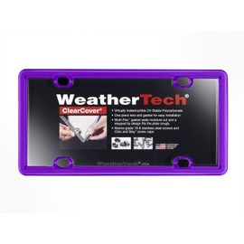 WeatherTech ClearCover License Plate Cover and Frame, Purple