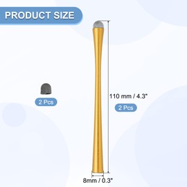 PATIKIL 2 Pcs Slim Waist Stylus Pens for Touch Screens, 2 in 1 High Sensitivity Universal Pen Capacitive Stylus for Phone Tablets Laptop Touch Screen Devices, Gold