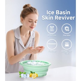 Face Bowl for Ice with Built-in Ice Tray – Collapsible Silicone Facial Ice Bath Bowl for Cold Plunge Therapy, Skin Tightening & Acne Relief – Portable Spa Tool for Home & Travel(Purple)