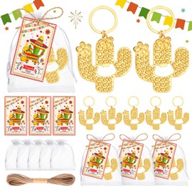 50pcs Gold Cactus Bottle Opener, Cactus Keychain Favors for Mexican Theme Party Decorations, Cactus Keychain Return Gift for Bridal Birthday Baby Shower Hawaii Holiday Grand Canyon Themed Wedding