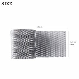 6 inch x 50 feet Aluminum Gutter Guard, Leaf Filter Gutter Protection Roll Aluminum Gutter Mesh for Leaves, Twigs, Branches.