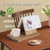 Besuerte Wooden Book Rest Stand, Triangle Book Holder with Coffee