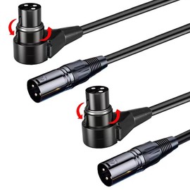 Molan Basics XLR Microphone Cable for Speaker or PA System, All Copper Conductors, 6MM PVC Jacket, Premium XLR to XLR True Shielded Wire Black(2, Style E, 15 Feet)