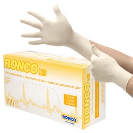 Latex Gloves Disposable, 100 Pack, Extra Large, Disposable Work Gloves, Ronco LE2, 4 MIL Premium Dexterity, Quality, Powder-Free, Tan, XL