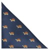 King & Priory Tortoise Navy Blue Herringbone Embroidered Pocket Square,
