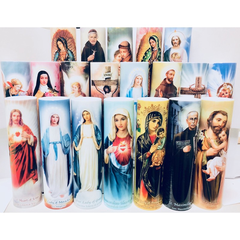 THE SAINTS COLLECTION St Peregrine, LED Flameless Devotional Prayer Candle