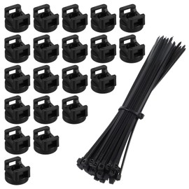 Magnetic Zip Tie Mount Multipurpose Cable Holder Cable Mount Magnets Magnetic Wire Management Bases with Heavy Duty Zip, Mount Nylon Ties in Total(100 Pieces,22 mm)