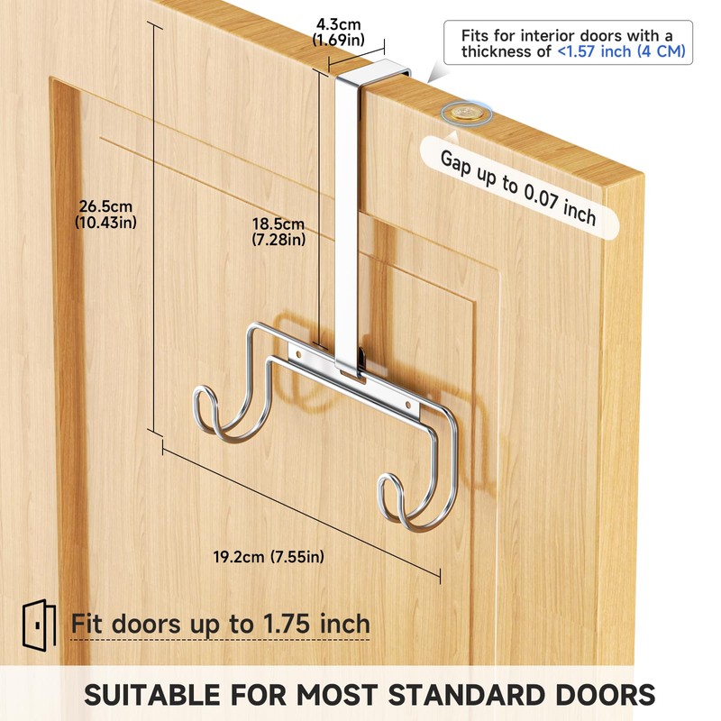Over The Door & Wall Mount Ironing Board Hanger with