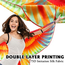 iROLEWIN Bird-Wings-Costume for Women Adults-Parrot-Costume with Feathers Headband Owl Eagle Big Shawl Cape Party Favors