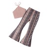 Floerns Girl's 2 Piece Outfit Halter Crop Top and Paisley
