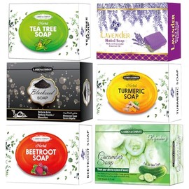 SAC Organic Natural Soap Bar 125gm Each Facial Cleansing Bar with Glycerin, Pure & Transparent Gentle Face Wash Bar Soap | Pack Of 6 Glycerin Soap Bars