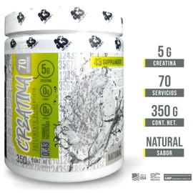 43 SUPPLEMENTS | CREATINA 350G | SABOR NATURAL | Creatina monohidratada de alta pureza | 70 servicios por envase.