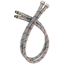Homevacious 32-Inch Long Stainless Steel Supply Lines 3/8-Inch Female Compression Thread x M10 Male Connector 2 Pcs (1 Pair) Bathroom Kitchen Faucet Connector Braided Supply Hose