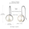 Suplight 925 Sterling Silver Pearl Dangle Earrings, Small Cutured Freshedwater