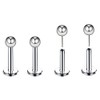 SQKXKLCZ 4pcs G23 Titanium 20G 6mm 8mm Press Fit Threadless