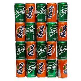 BLESSVA® - Sprite Variety Fanta Pack Sodas- 2 packs of 10 cans each, 20 Cans Sodas Mini (7.5oz per cans)
