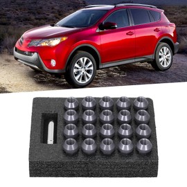 20pcs Wheel Lug Nuts M 14x1.5 Thread 2in Height 7075-T 6 Aluminum Thru Hole Locking Lug Nuts Upgraded Lug Nut Set(Titanium)