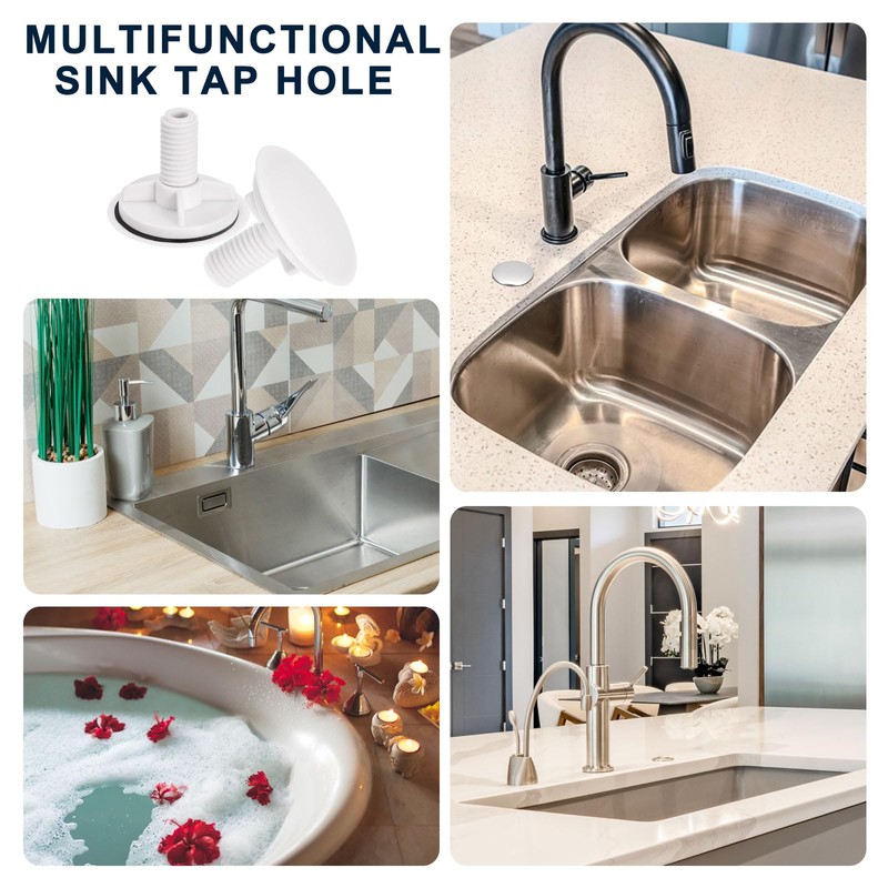 sourcing map Sink Tap Hole Cover Polished Plastic, Faucet Hole