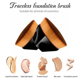 WOBEVB Foundation Makeup Brush Synthetic Professional Face Brush Liquid Powder Foundation Brush for Blending Liquid, Cream or Flawless Powder Cosmetics with Bonus Protective Case