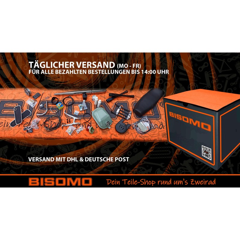 BISOMO Tank Sticker Kreidler Lettering in Black/Red, Complete Sheet with