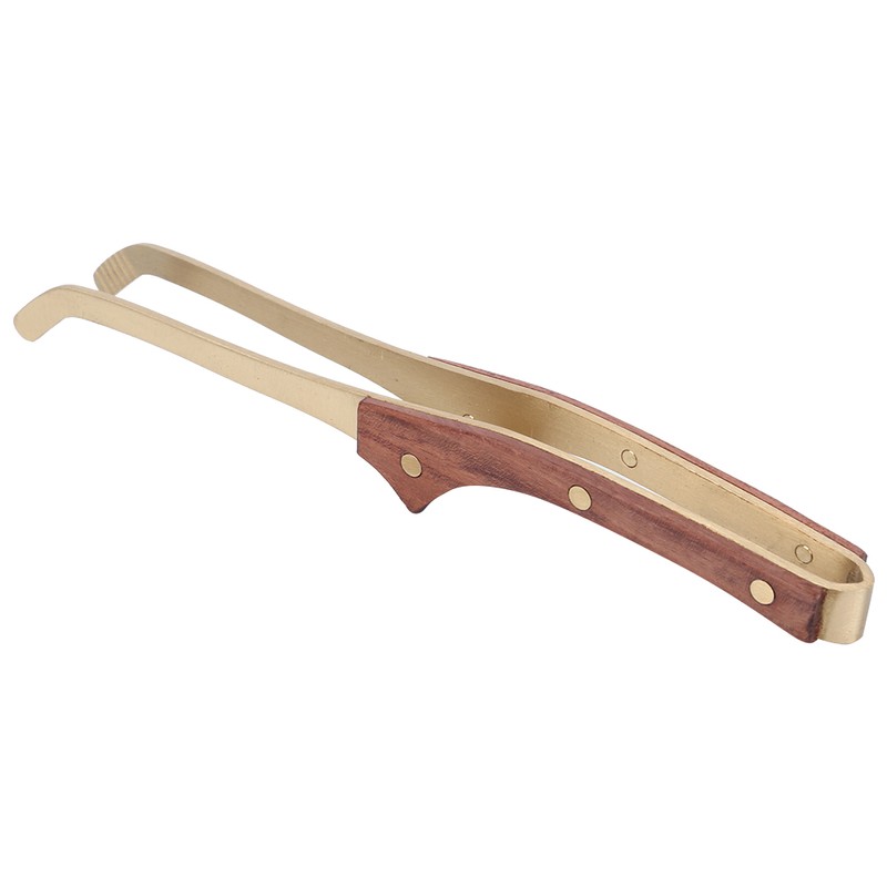 Antihot Wood Copper Tea Clip NonSlip Tea Set Tweezers Tea