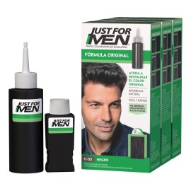 Just For Men Tinte Permanente Just For Men formula original Just For Men Fórmula Original Negro 3-Pack tono negro para cabello