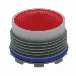 Neoperl 13 0980 5 Standard Flow Cache Perlator HC Aerator, Tiny Junior Size, 2.2 GPM, Red Dome, Honeycomb Screen, Aerated Stream, M18.5 x 1 Threads, Plastic, 0.553" Height