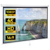 Segawe 80 Inch Projector Screen 16:9 4K HD Manual Pull